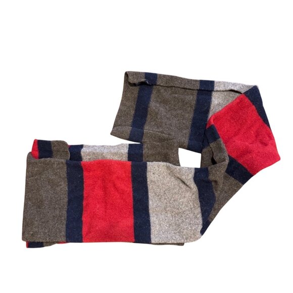 Gap Wool Striped Scarf In Red/Gray/Black - Picture 1 of 5